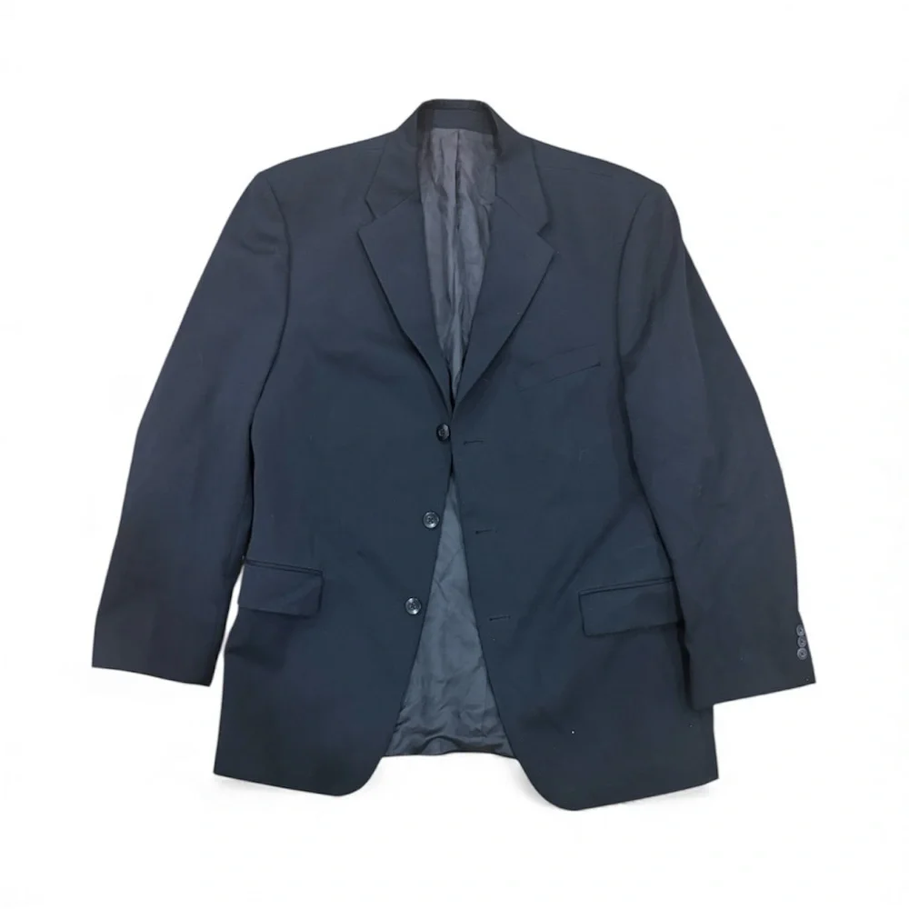 Classic Black Wool Men's Blazer